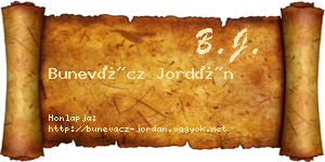 Bunevácz Jordán névjegykártya